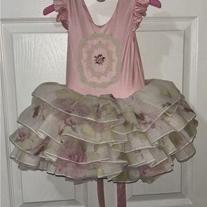 Dollcake Pink and Cream Ruffled Dance Costume